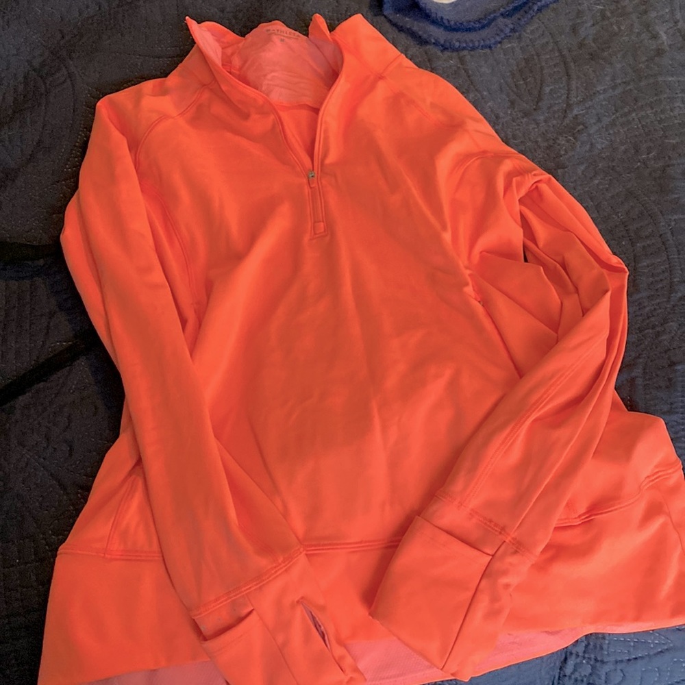 Athleta sz m bright orange workout half zip